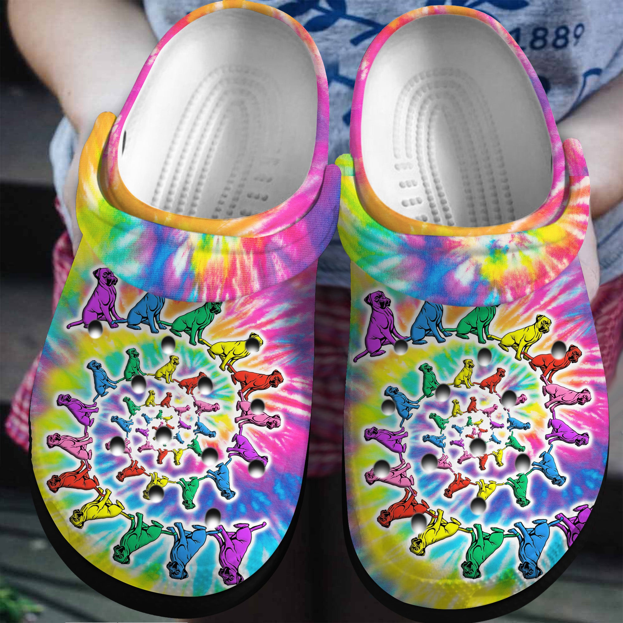 Hippie Boxer Tie Dye Shoes Crocs Clogs Gifts For Male Female – Hippie-Boxer