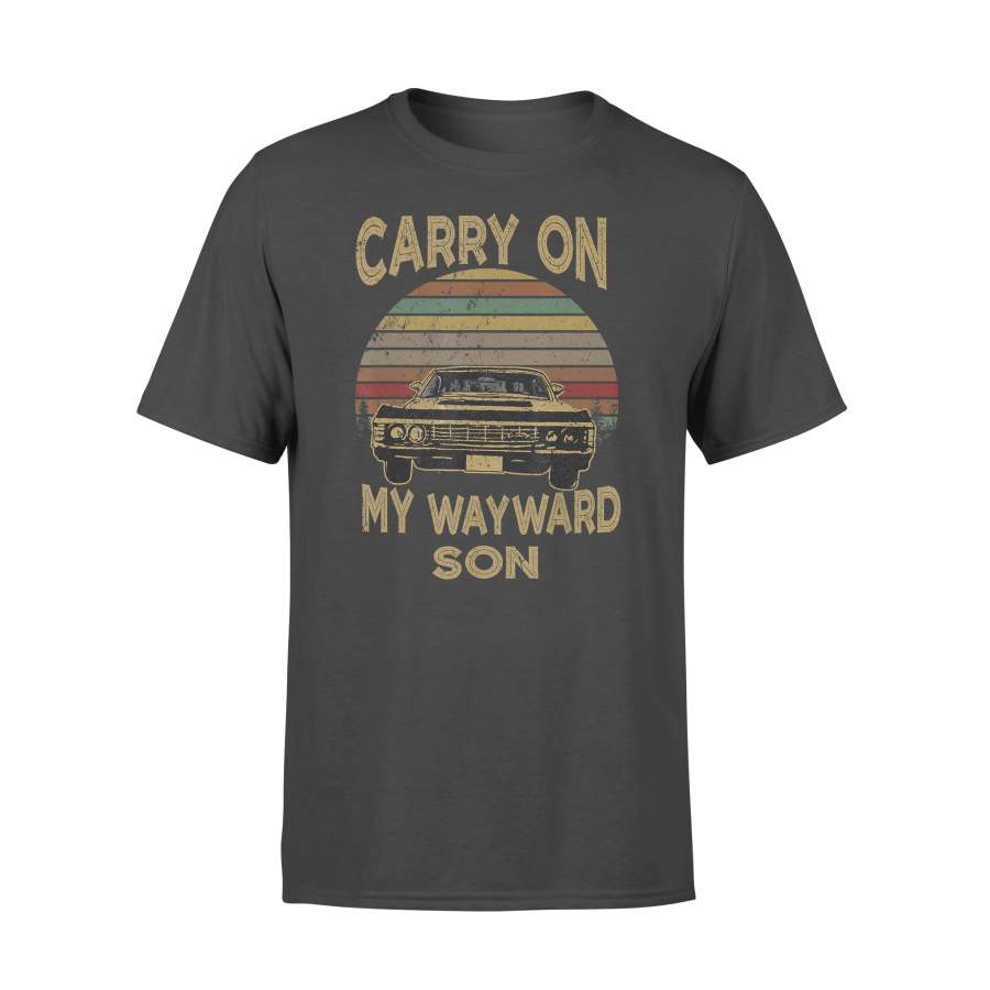 Carry on my Wayward Son Shirt Vintage Retro Graphic Design shirts Gift – Standard T-shirt