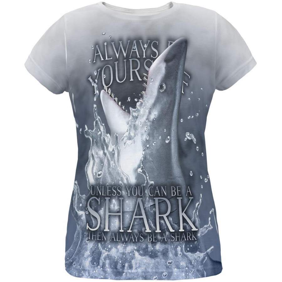 Always Be Yourself Unless Great White Shark All Over Womens T Shirt