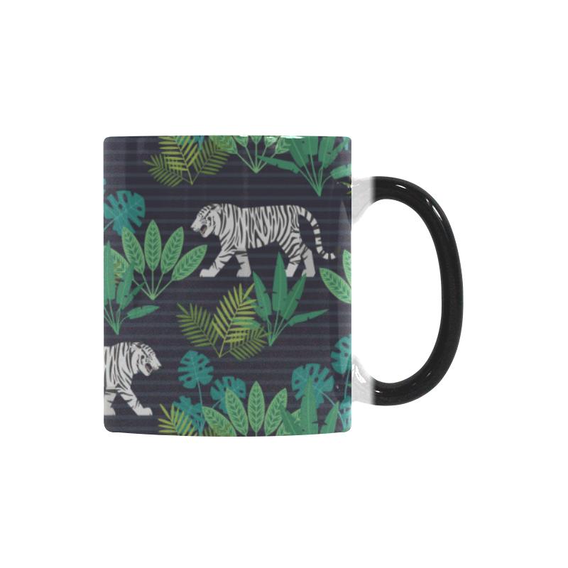 white bengal tigers tropical plant Morphing Mug Heat Changing Mug