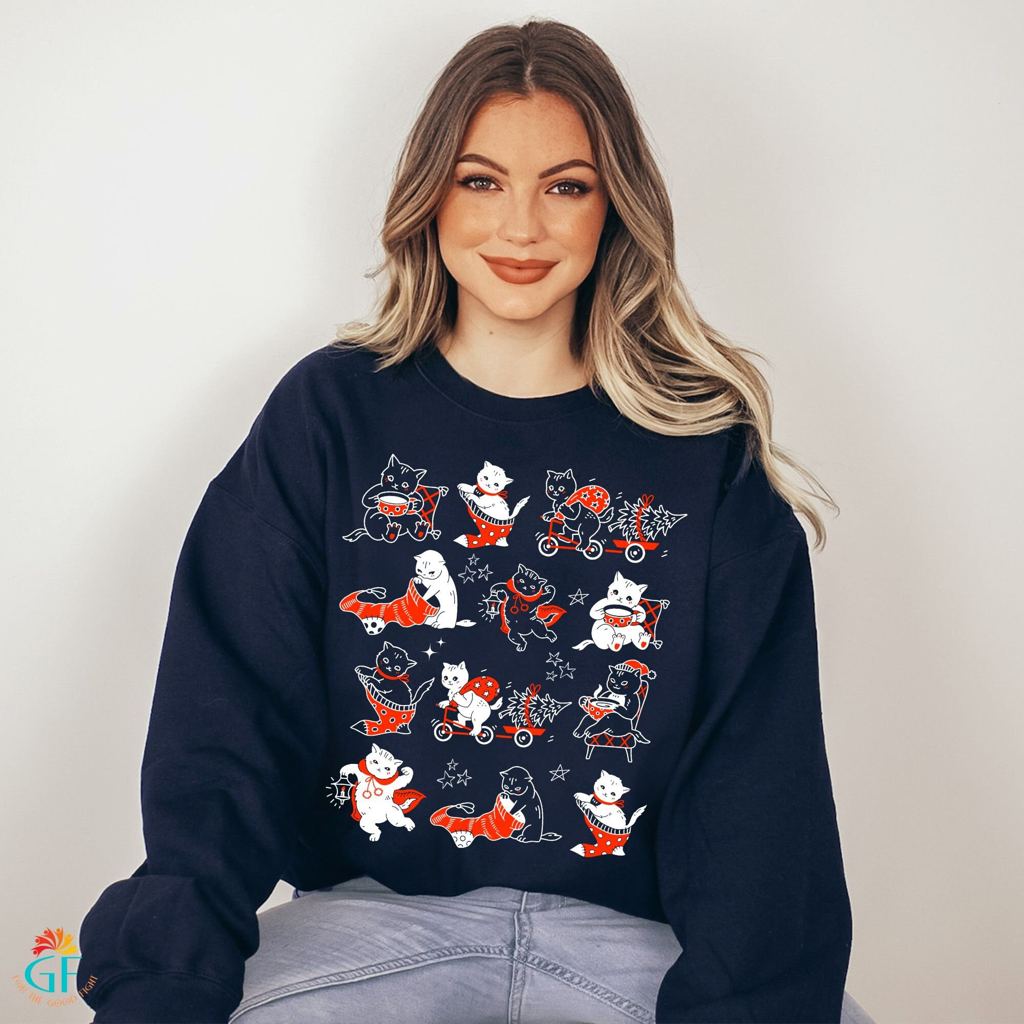 Meowy Christmas Cat Sweatshirt