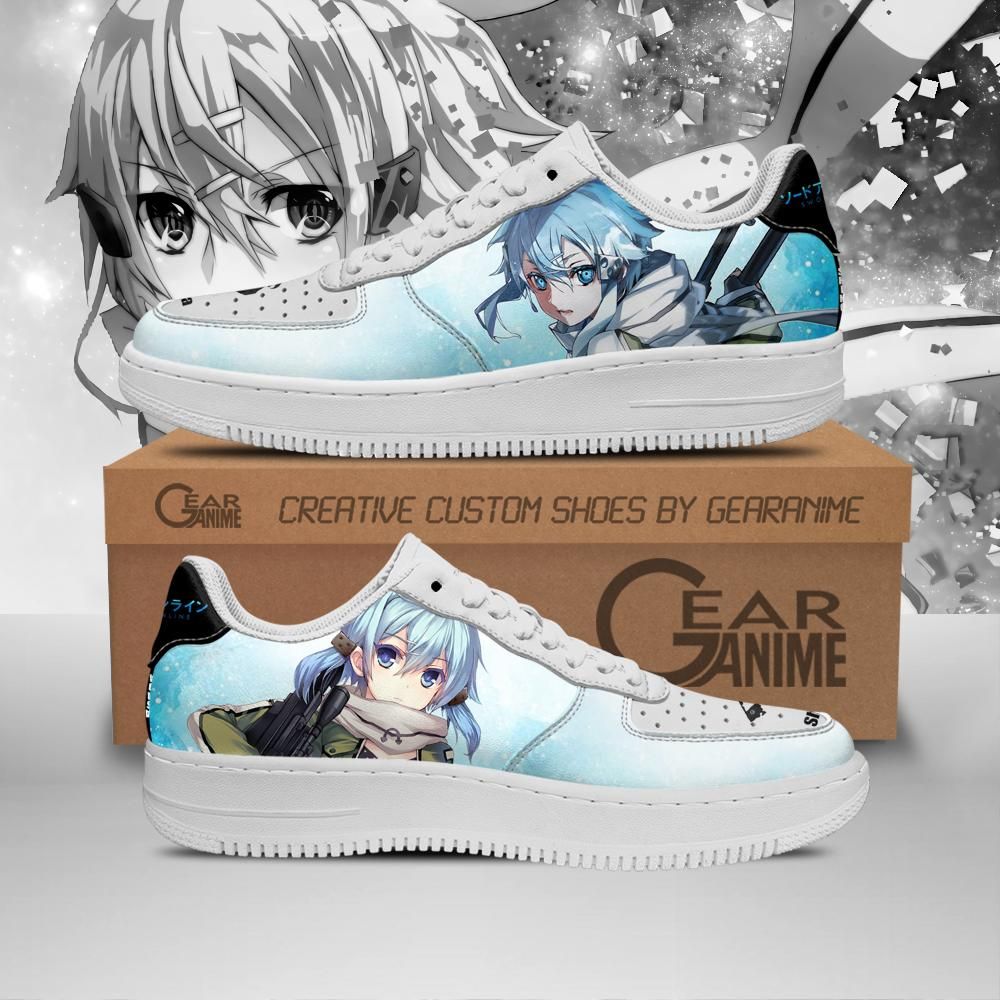 Sao Shino Asada Sword Art Online Air Force Shoes Sneakers Custom Anime
