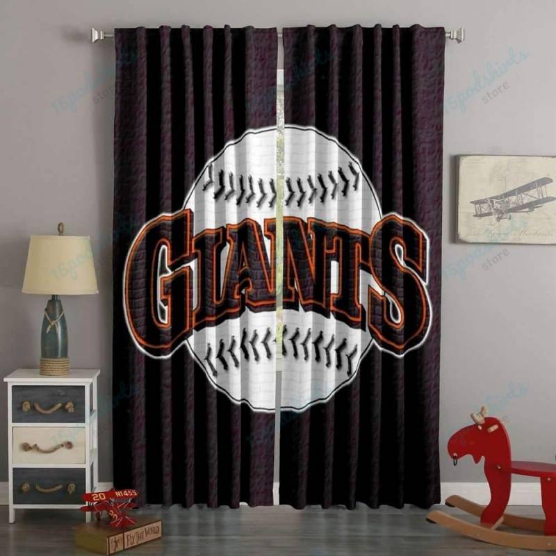 3D Printed San Francisco Giants Style Custom Living Room Curtains