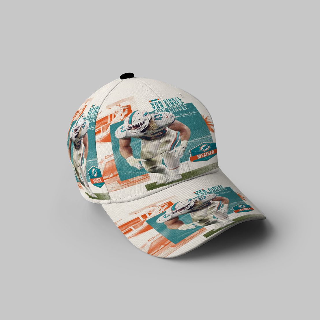 Miami Dolphins Andrew Van Ginkel1 3D Printing Baseball Cap Classic Hat