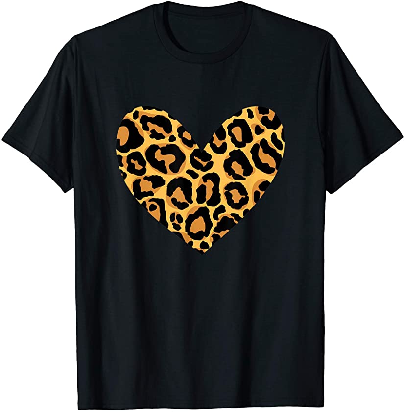 Cheetah / Leopard Print / Pattern Heart Gift for a Cat Lover T-Shirt