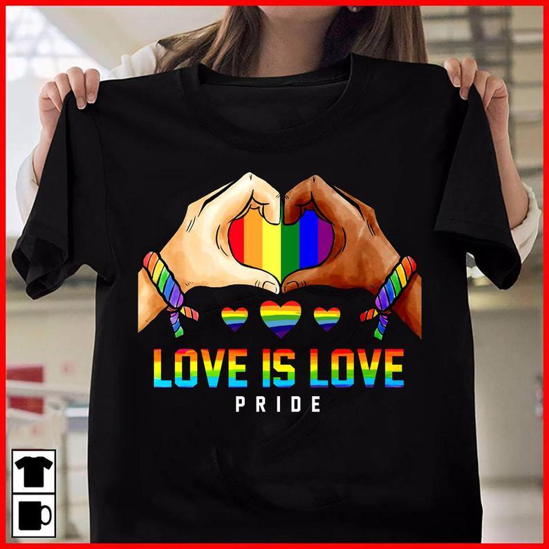 Love Is Love Pride Rainbow Heart Gay Lesbian Lgbt Awareness T Shirt Standard/Premium T-Shirt Hoodie