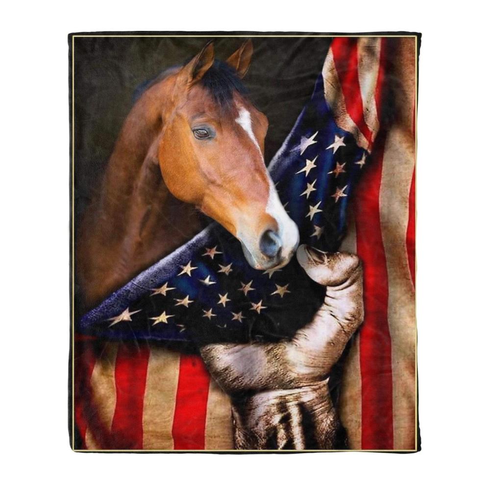 Animal American Horse Special Gift Fleece Blanket Family Gift Home Decor Bedding Couch Sofa Soft And Comfy Cozy