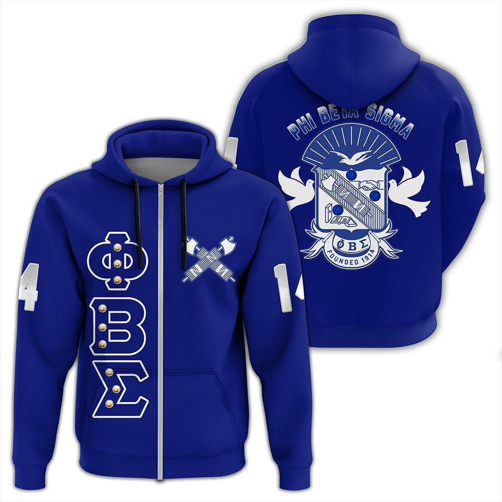 Fraternity Hoodie – Phi Beta Sigma Crystal Blue Zip Hoodie