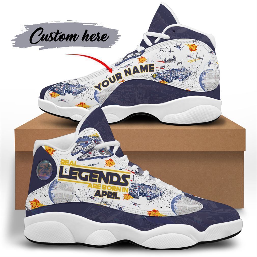 April Birthday Air Jordan 13 Shoes Personalized Sneakers Sport V18 Designed by Lightblueshirt Fashion #Fashion #Shoes #Trend #Sneakers #Casual #StreetStyle