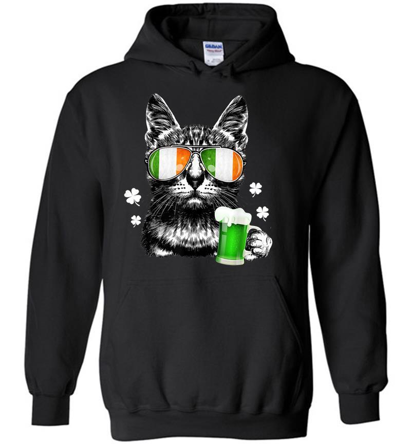 Black Cat St Patricks Day Kitty Kitten Lover Drinking Hoodies