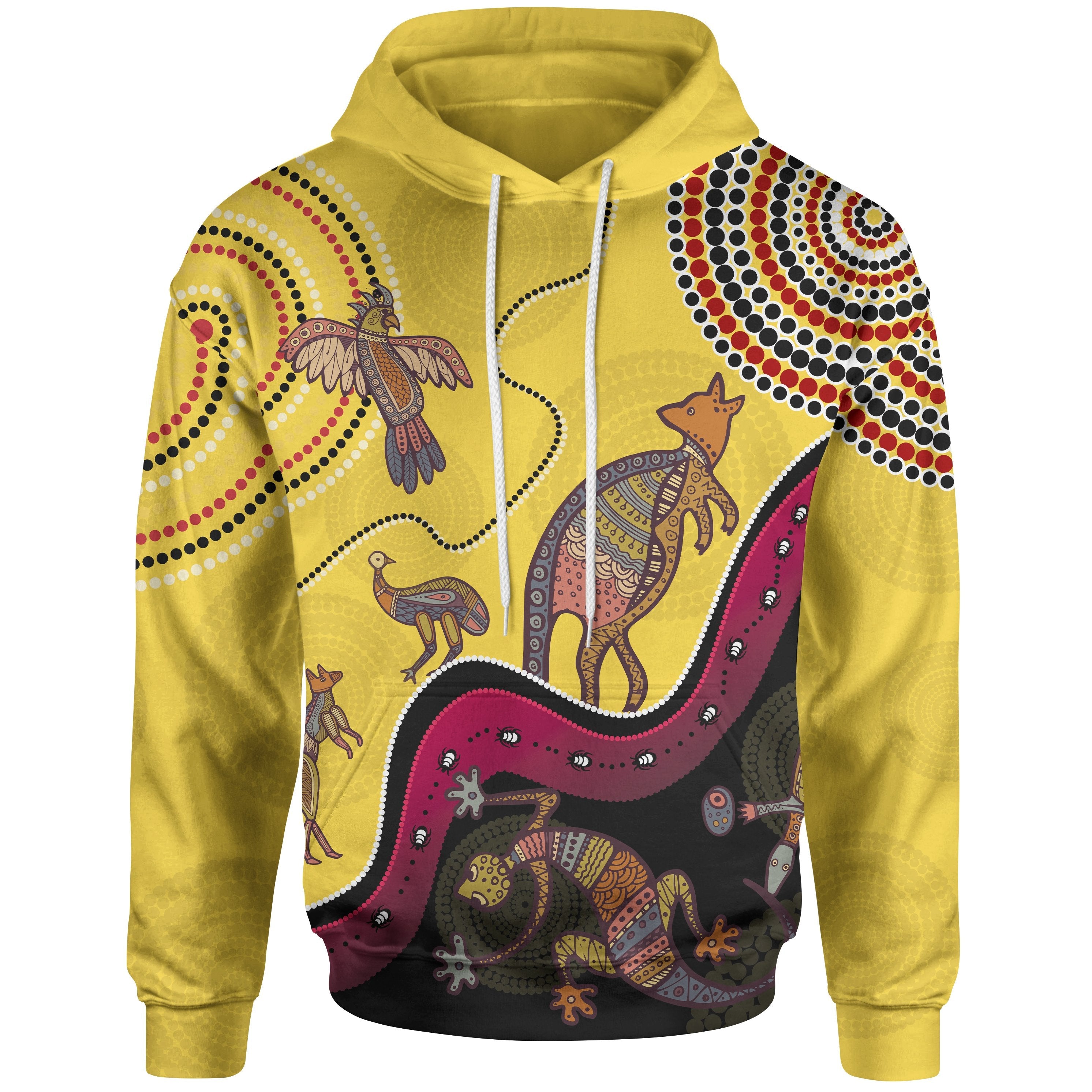 Aboriginal Hoodie – Indigenous Animals Life Art