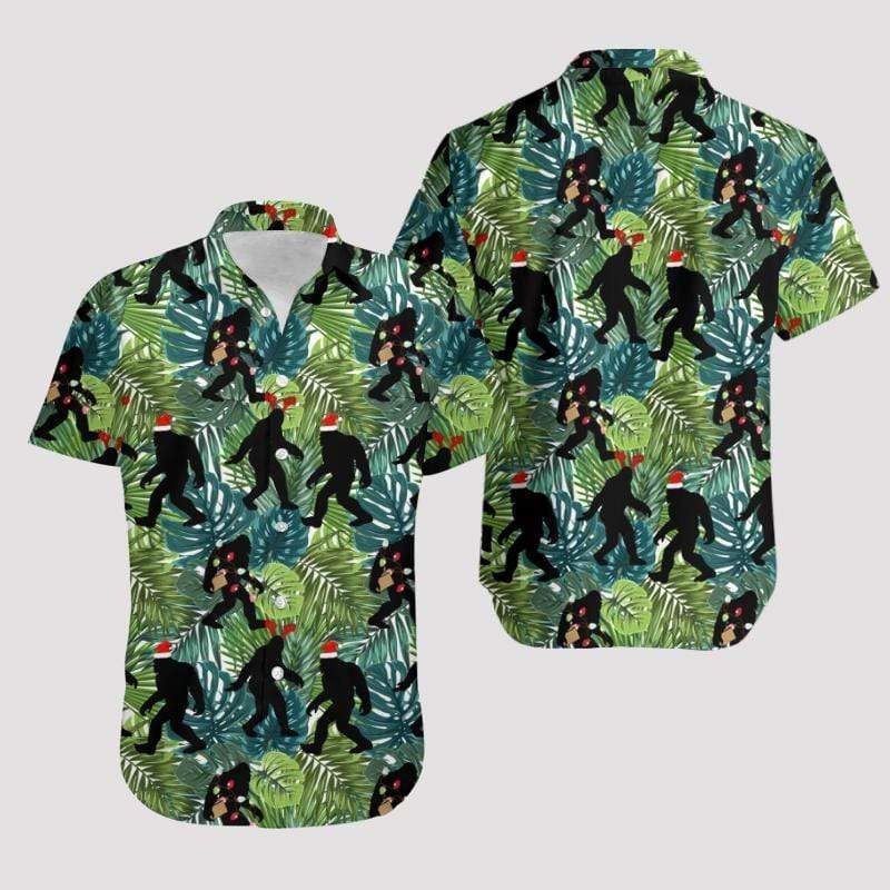 Buy Funny Big Foot Christmas Hawaii Aloha Shirts Ha80870