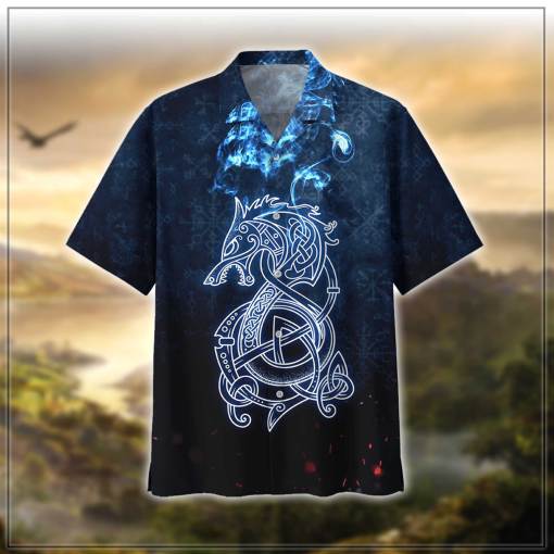 Viking Dragon And Smoke Hawaiian Shirt