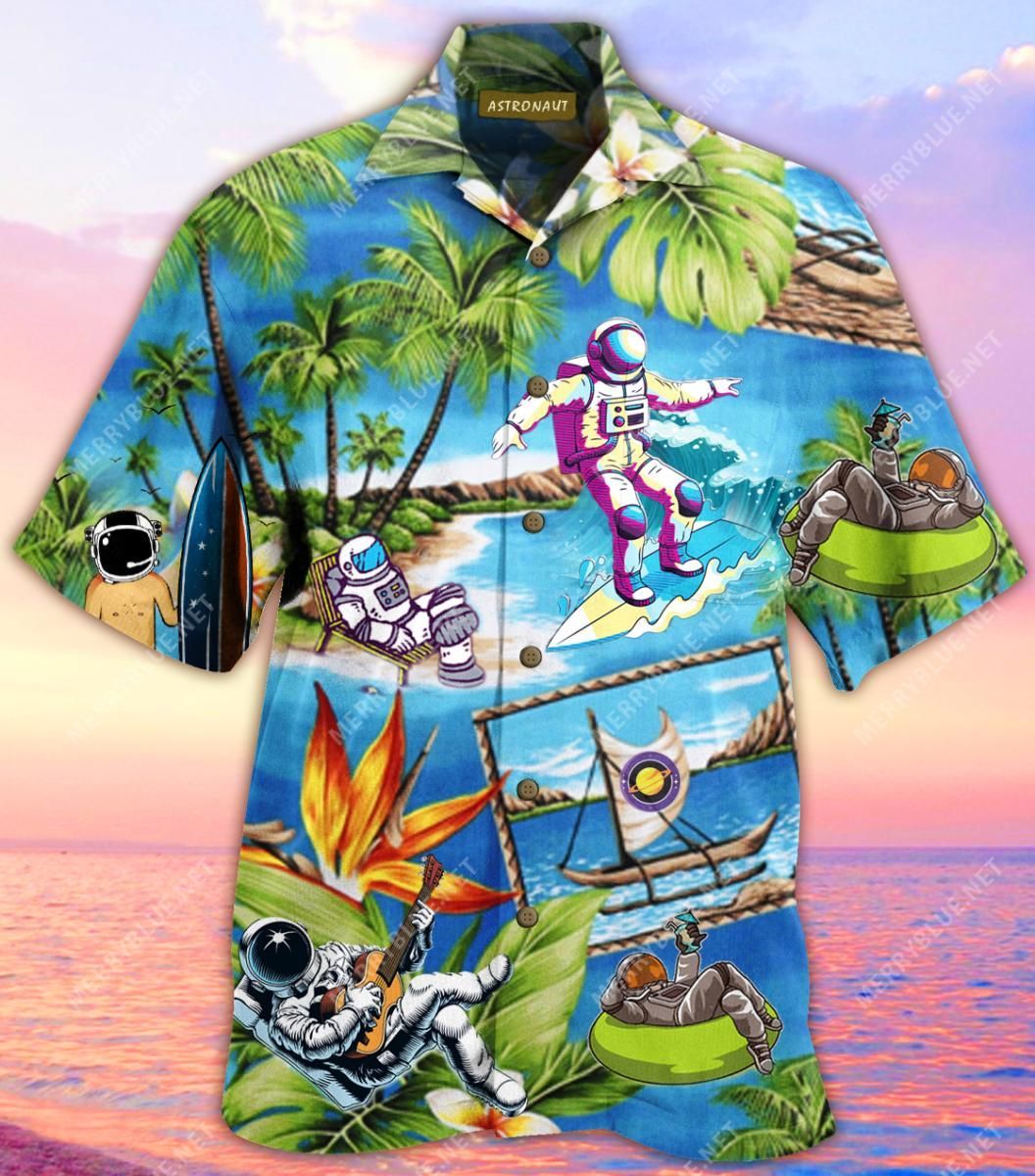 Amazing Astronaut Aloha Hawaiian Shirt Colorful Short Sleeve Summer Beach Casual Shirt For Men And Women