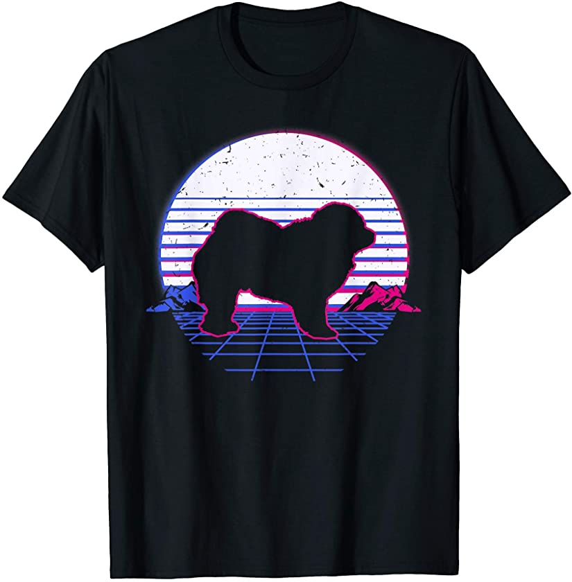 Chow Chow Dog Puppy Retro Vintage Sunset Gift T-Shirt