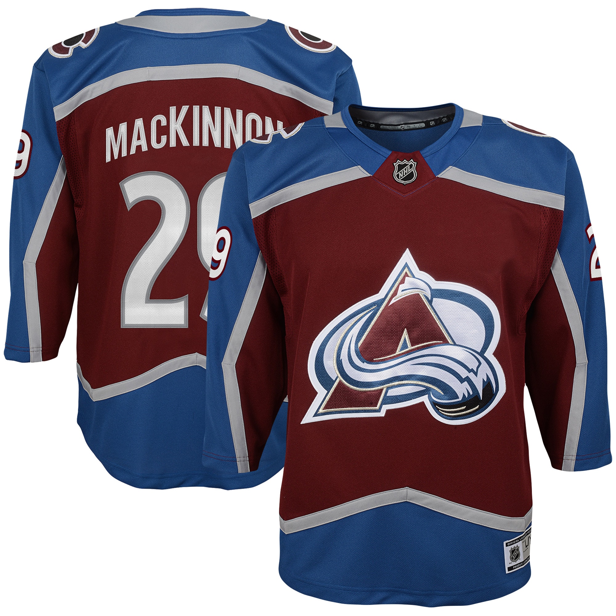 Nathan MacKinnon Colorado Avalanche Youth Premier Player Jersey – Burgundy