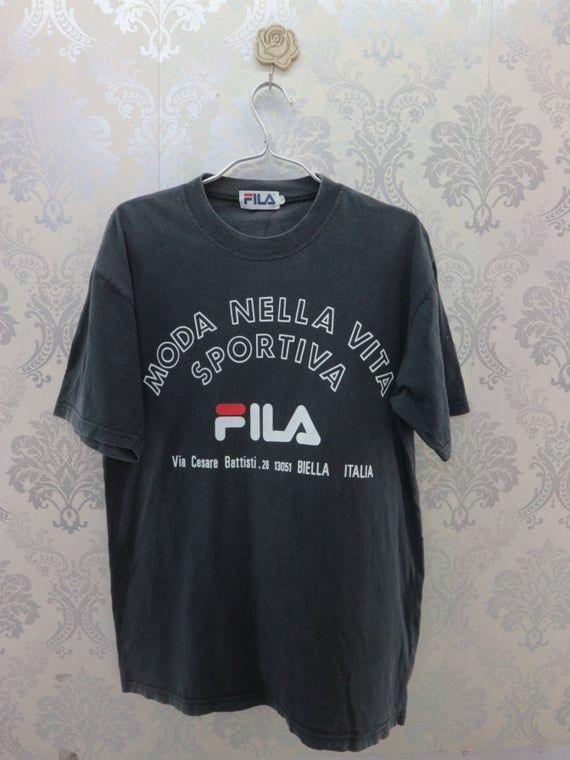 Vintage Fila Shirt Big Spell Out Streetwear Sportswear Top Fila Italy Shirt