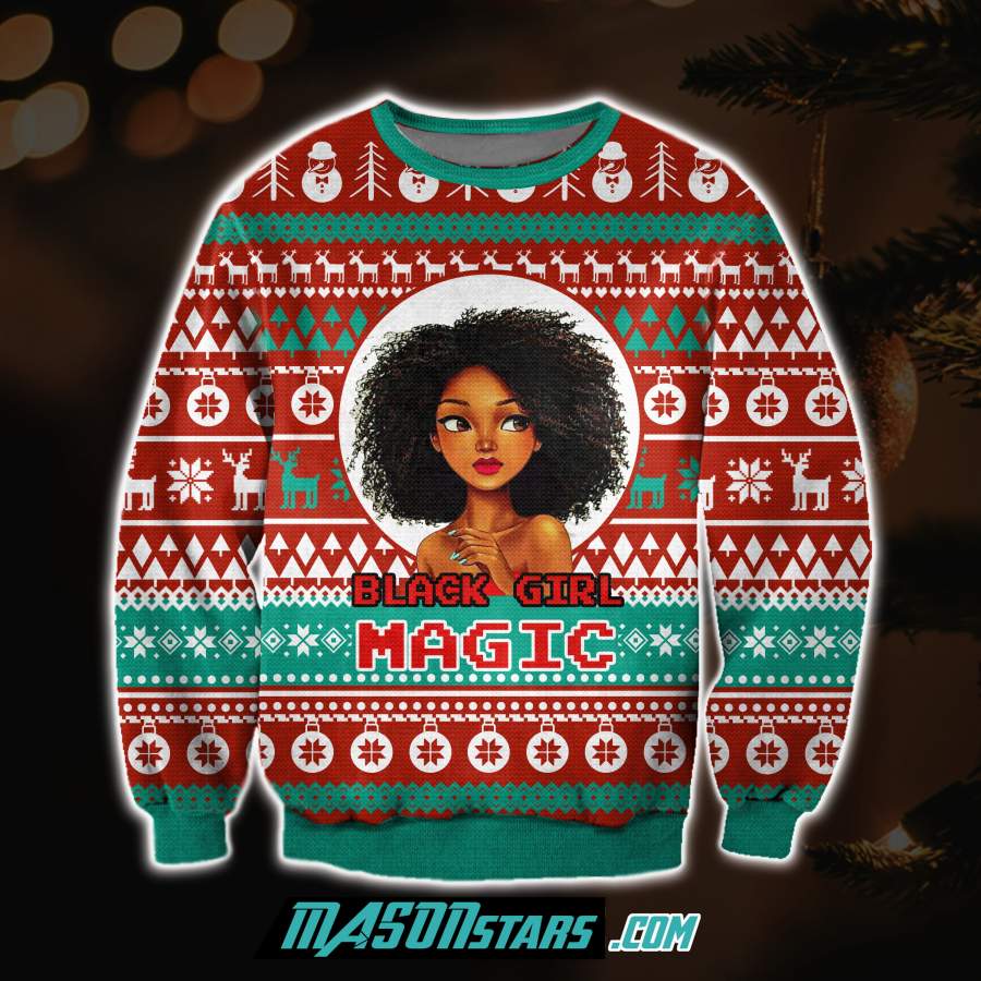 BLACK GIRL MAGIC 3D PRINT UGLY CHRISTMAS SWEATSHIRT