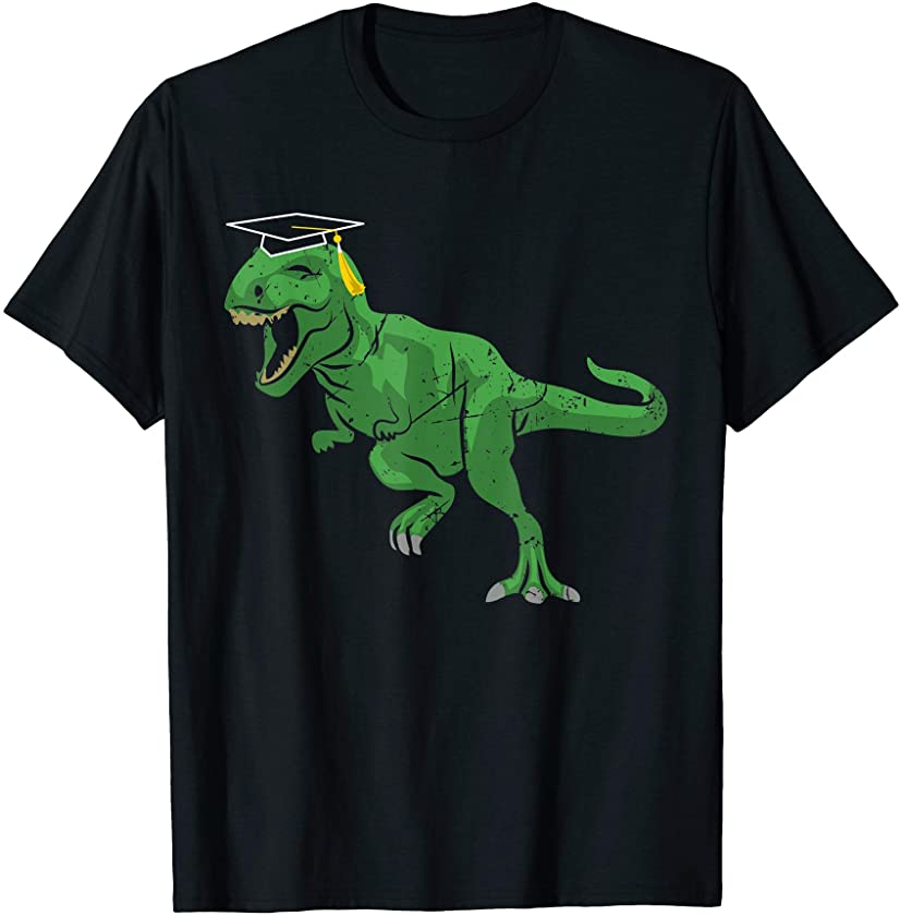 T-Rex Wearing Graduation Cap Graduate Dinosaur T-Shirt