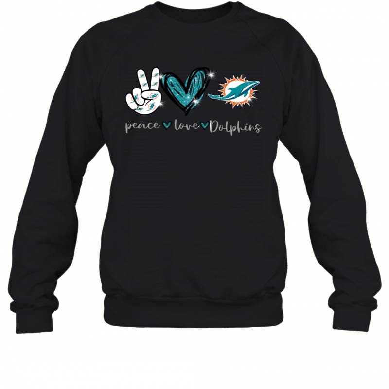 Peace Love Dolphins gift for Miami Dolphins Fans Sweatshirt