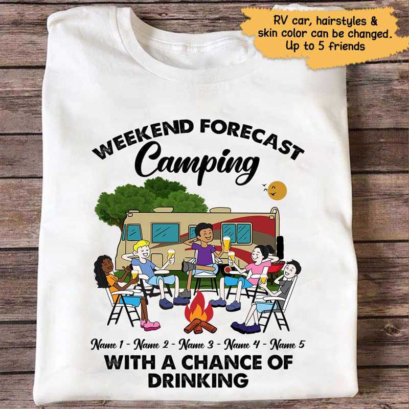 Weekend Forecast Camping Personalized Shirt