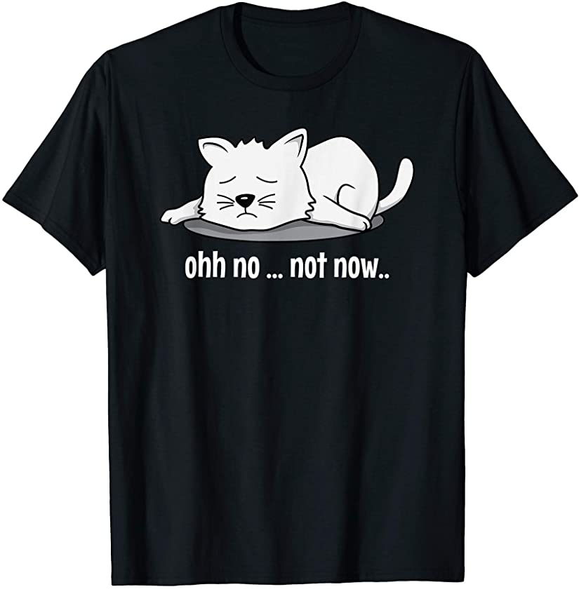 Cat Sleeping Kitten Not Now Tired Lazy Cat Pet Funny Gift T-Shirt