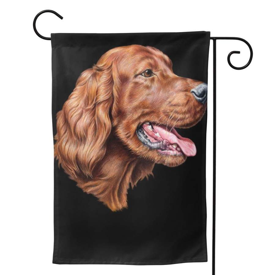 2 Pcs Garden Flag Irish Setter Portrait Horizontal Poster 12.5″x18″ -Mothers Day, Birthday Gifts for Mom, Dad, Wife, Husband, Daughters, Grandma, Friends