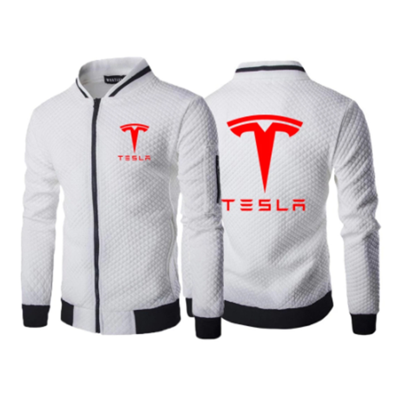 Tesla Logo Hoodies Sweatshirts Spring Autumn Patchwork Fleece Comfortable Tracksuit Warm Hooded Zipper Coats Male Jackets alx