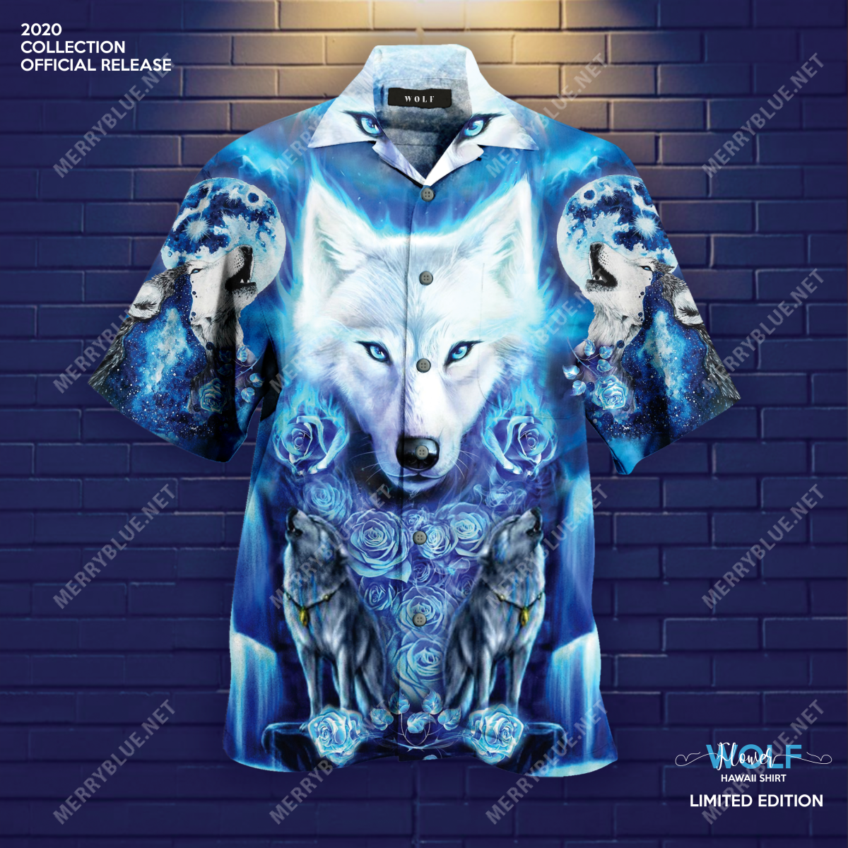 White Wolves Unisex Hawaiian Shirt