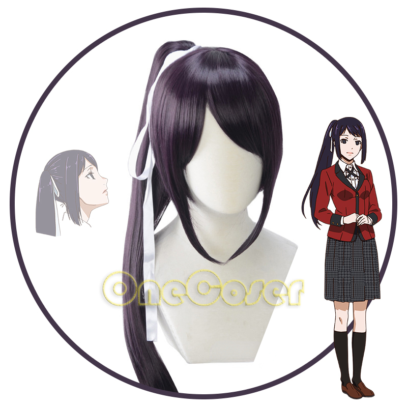 Anime Kakegurui Sayaka Igarashi Cosplay Wig Purple Ponytail Hair Heat-resistant Fiber Hair + Free Wig Cap Party Girls Women alx