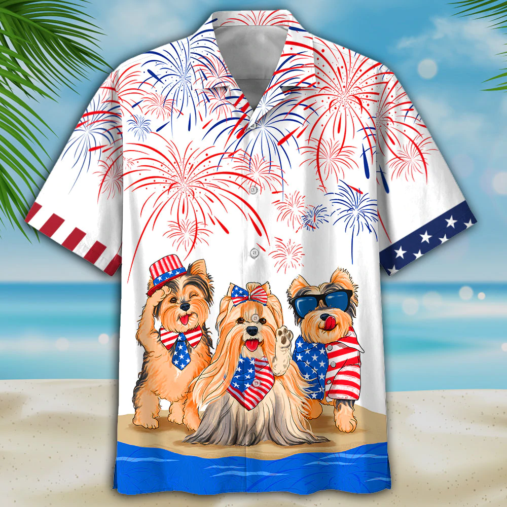 Yorkshire Terrier Independence In Comping 3D Hawaiian Shirt