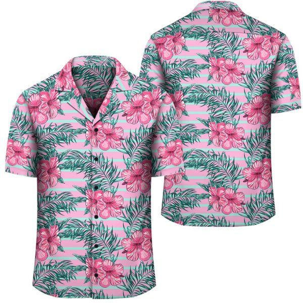 Hawaiian Tropical Flowers Palm Leaves Hibiscus Strips Ha50774