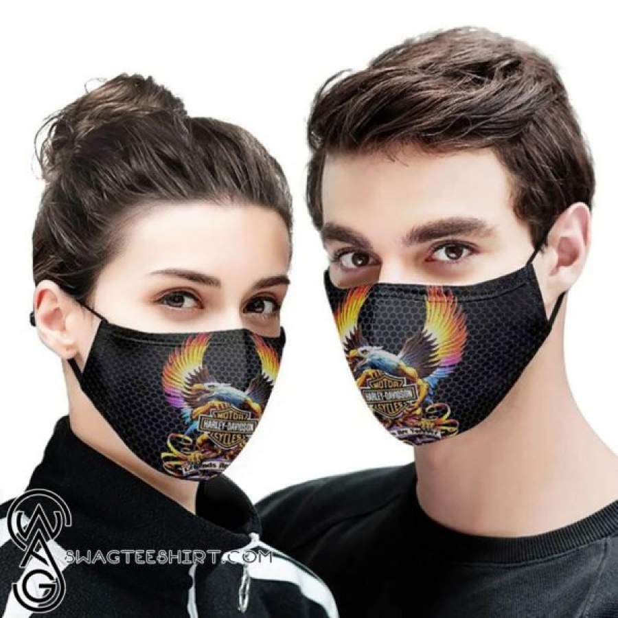 Motorcycles harley-davidson eagle all over printed face mask – maria