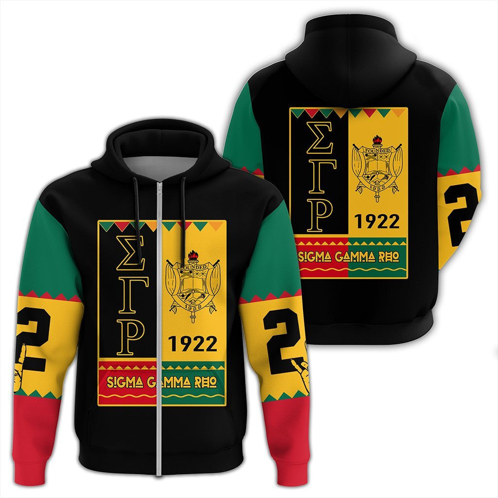 Sorority Hoodie – Sigma Gamma Rho Black History Month Zip Hoodie