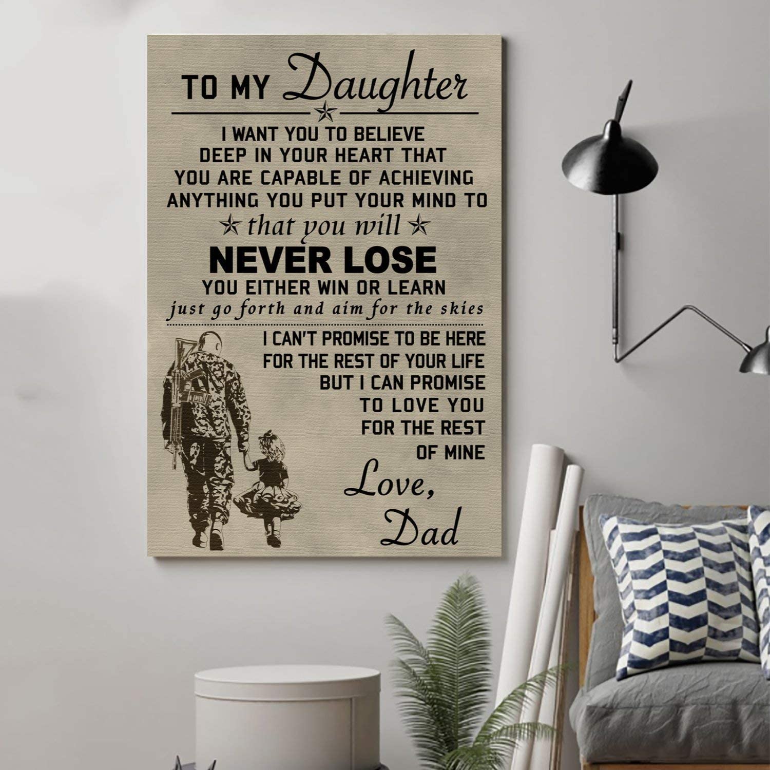 Cara Poster – Soldier Poster – To My Daughter- Wall Art – Home Decor- Wall Art – Home Decor