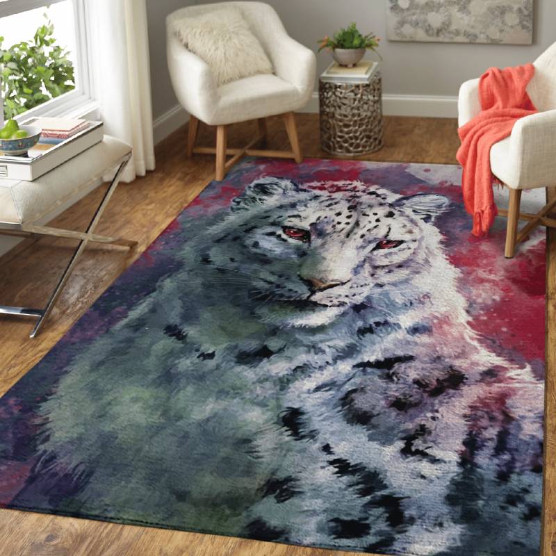 Snow Leopard Art – Animals Art Area Rug Carpet