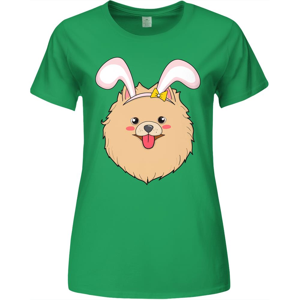 Cute Easter Pomeranian Dog Bunny Ears Rabbit Premium Womens Tshirts