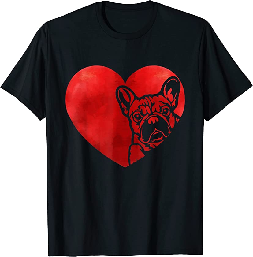 Cute Hearts French Bulldog Dog Puppy Lover Valentines Day T-Shirt