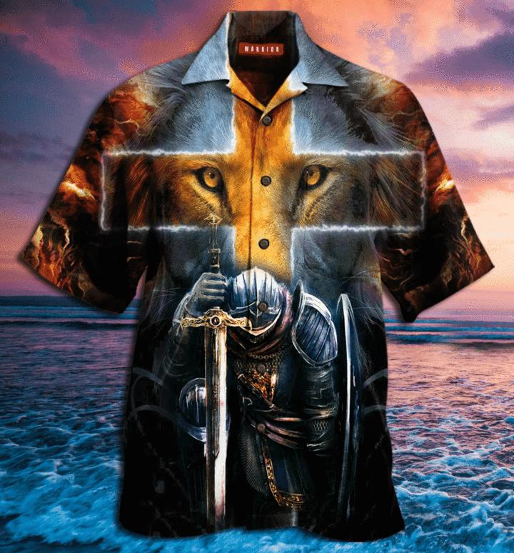 Warrior Of Christ Lion Cross Hawaiian Shirt | For Men & Women | Hw3275