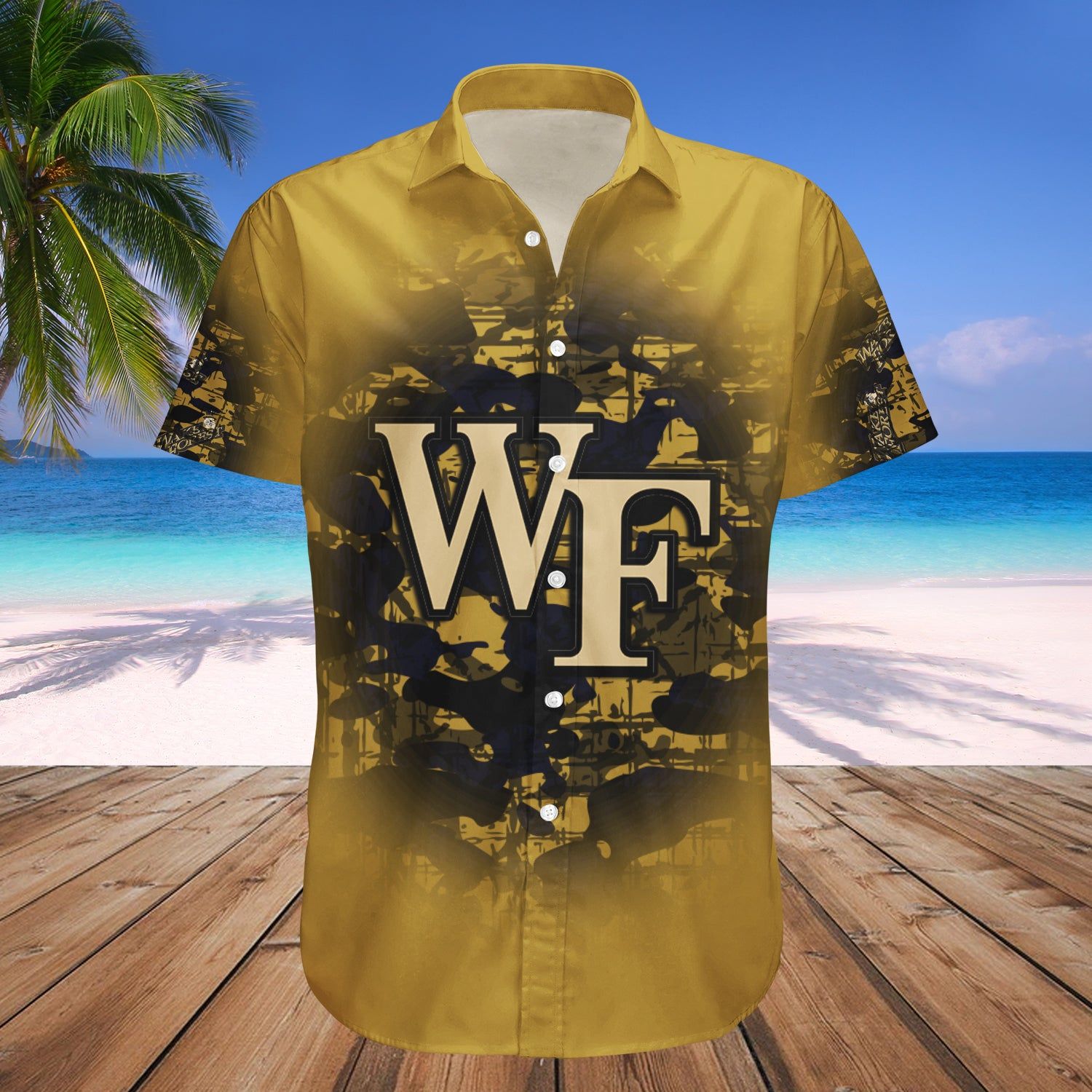 Wake Forest Demon Deacons Hawaii Shirt Camouflage Vintage – NCCA