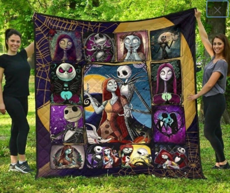 Jack Skellington And Sally The Nightmare Before Christmas Gift For Fan Quilt Blanket