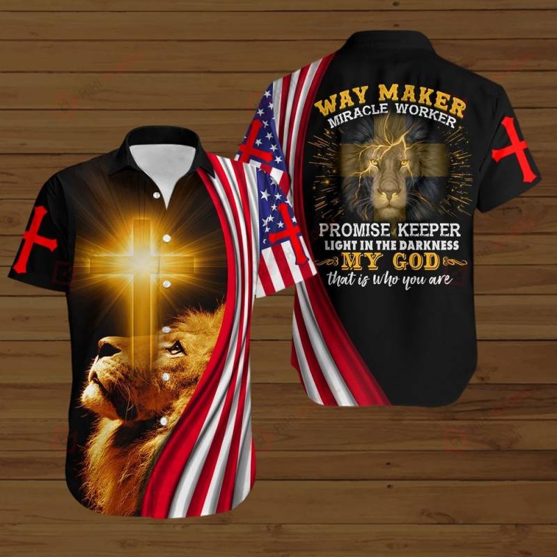 Way maker My God that is who you are American Flag yellow lion ALL OVER PRINTED SHIRTS DH081703