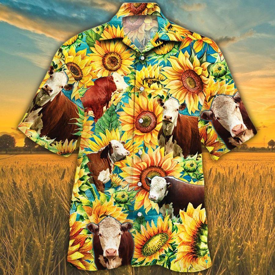 Men Hereford Cattle Hawaiian Shirt Cow For Women Ha12908