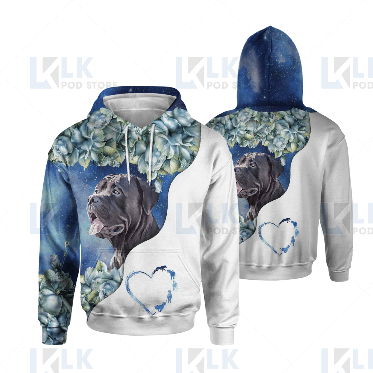 CANE CORSO – HOODIE Half Curse Flower [ID3-B]