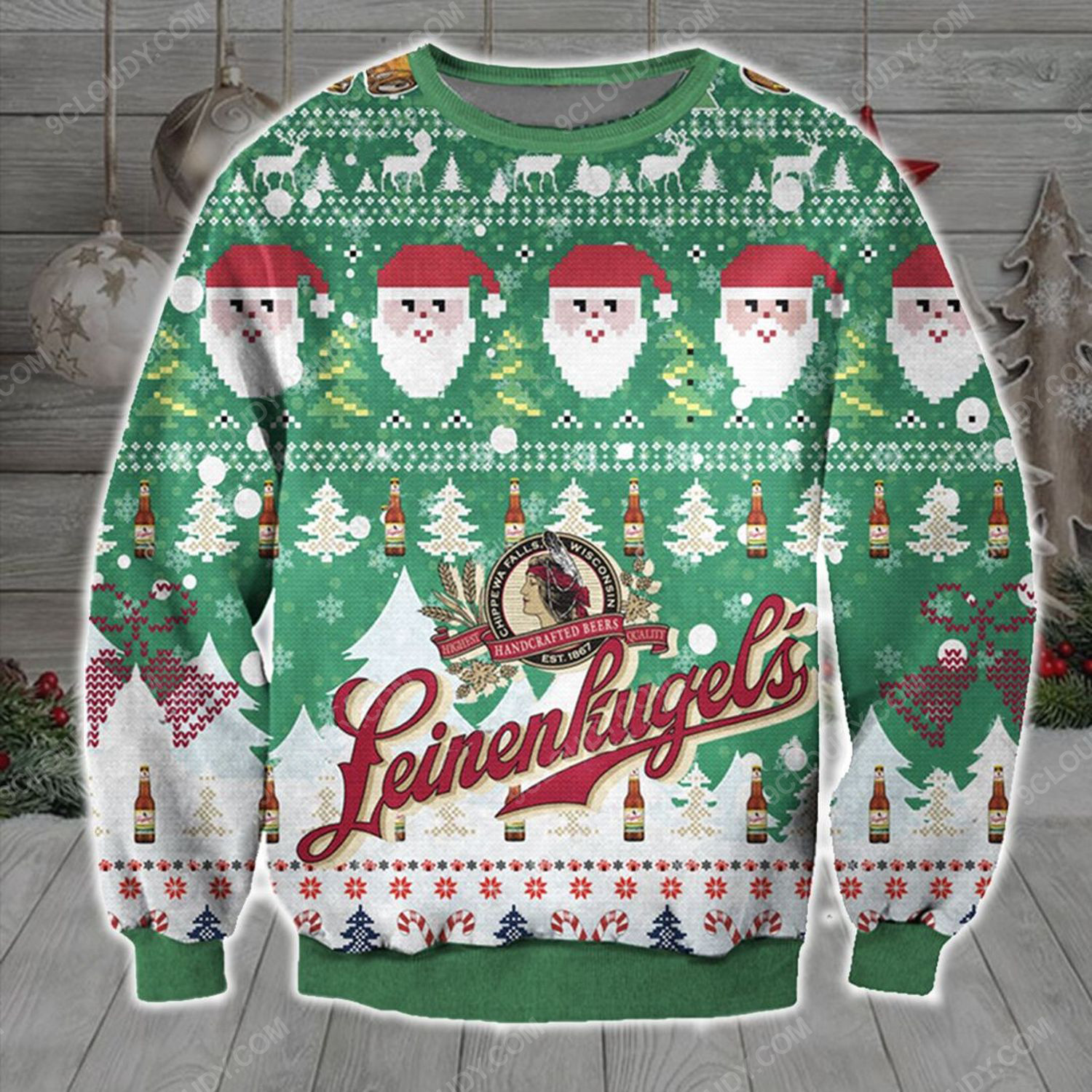 Santa Claus Leinenkugel’S Beer Ugly Christmas Sweater T-Shirt