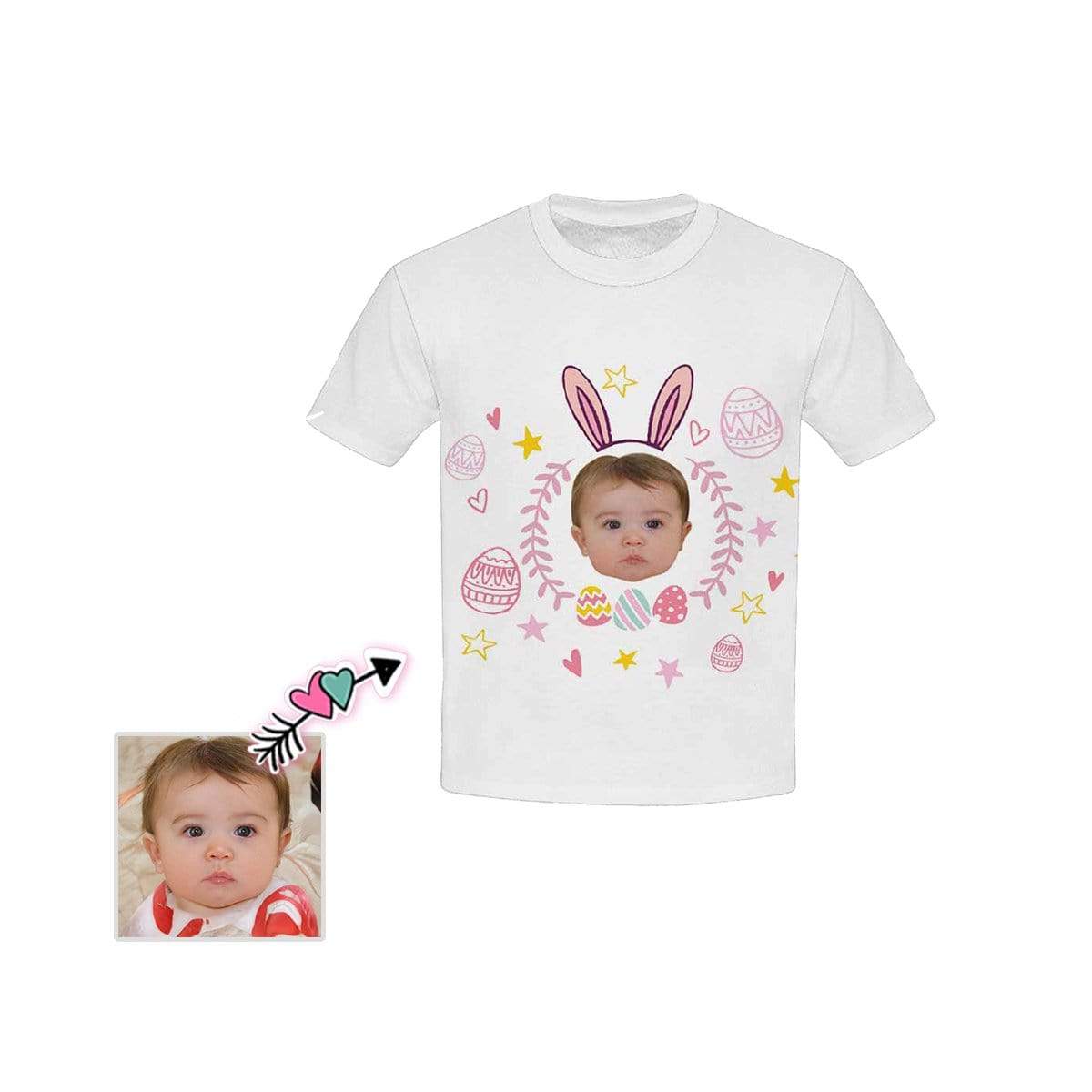 Custom Face Easter Baby Rabbit Kid’S All Over Print T-Shirt