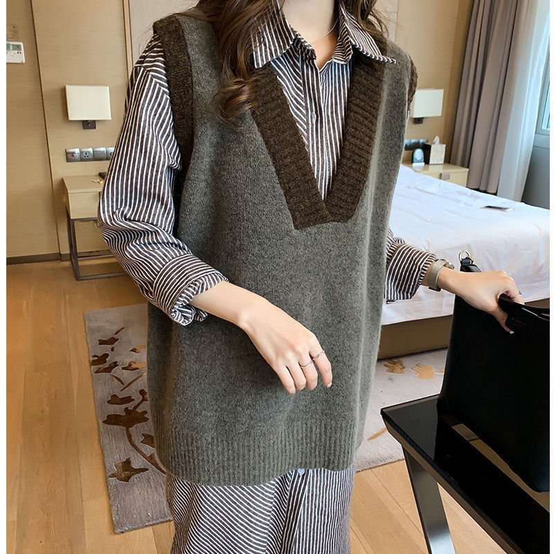 Women Sweater Vest Long Jumpers Elegant Solid Boyfriend Simple All-match Knitting S-5XL Females Outwear Slouchy Chic Design New alx