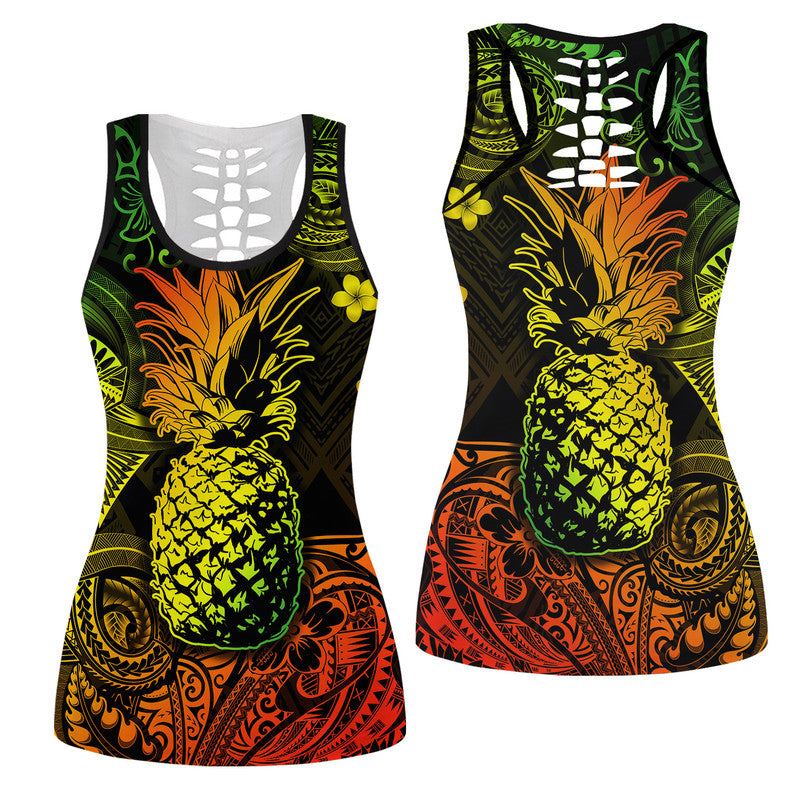 Hawaiian Pineapple Polynesian Hollow Tank Top Unique Style Reggae Ha50154