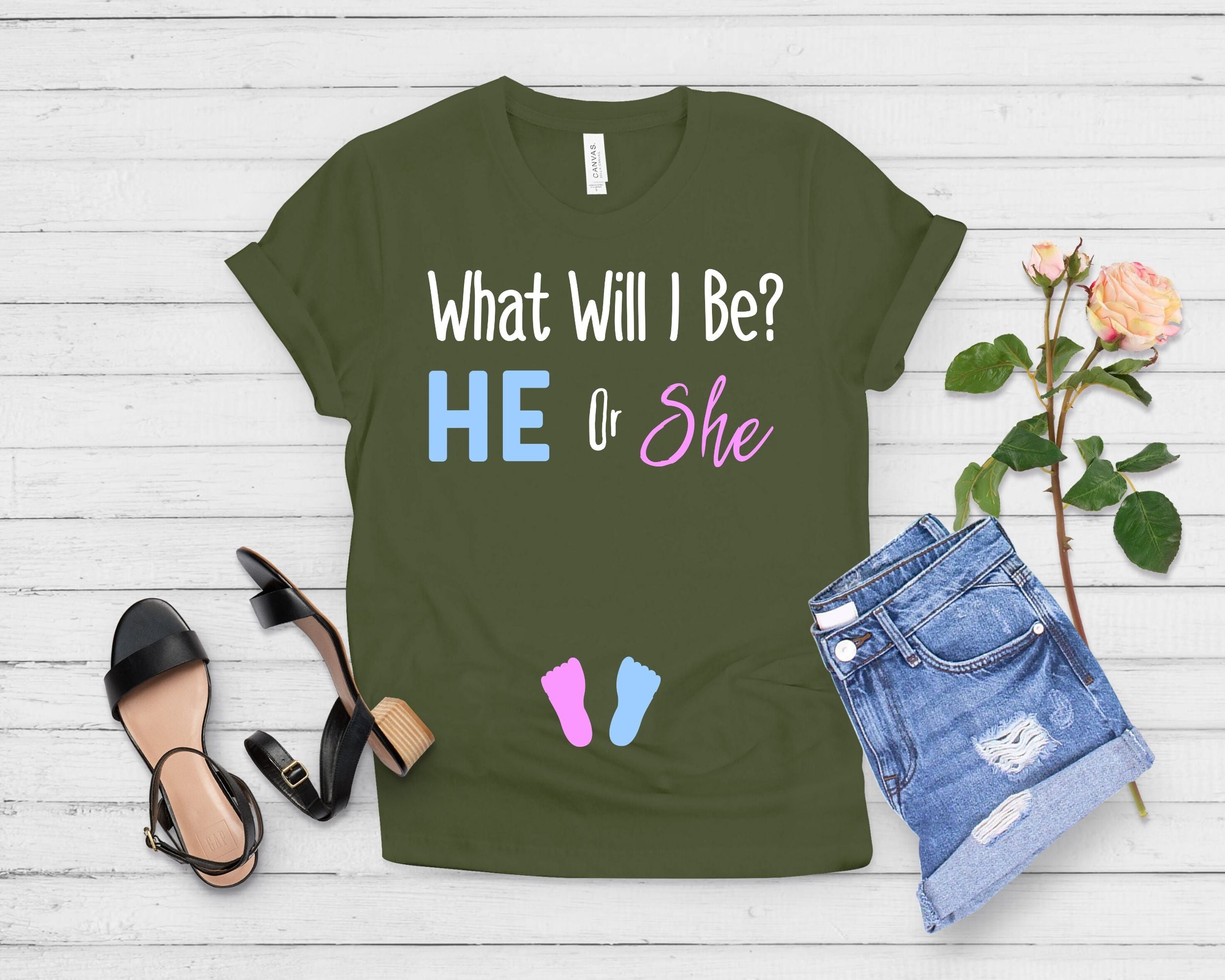 What Will I Be He Or She Gender Reveal Shirt