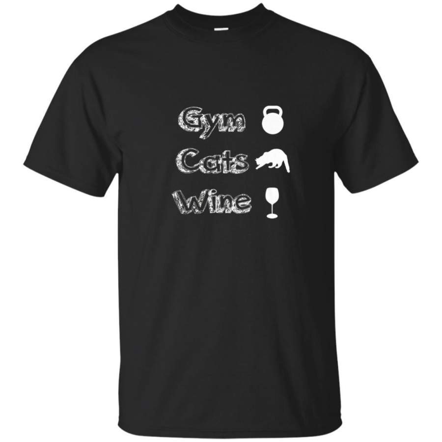 AGR Gym Cats Wine White Tshirt Jaq T-shirt